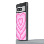 y2k pink hearts aesthetic back phone cover | glass case for Google Pixel 8