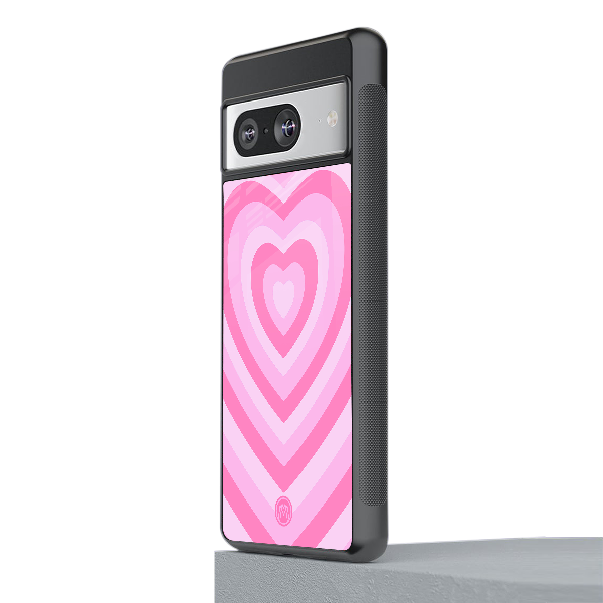 y2k pink hearts aesthetic back phone cover | glass case for Google Pixel 8