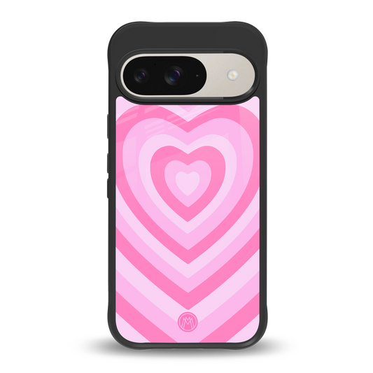 y2k pink hearts aesthetic back phone cover | glass case for google pixel 9