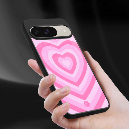 y2k pink hearts aesthetic back phone cover | glass case for google pixel 9