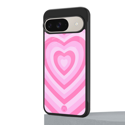 y2k pink hearts aesthetic back phone cover | glass case for google pixel 9