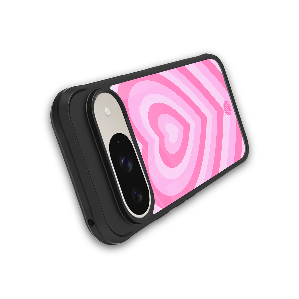 y2k pink hearts aesthetic back phone cover | glass case for google pixel 9