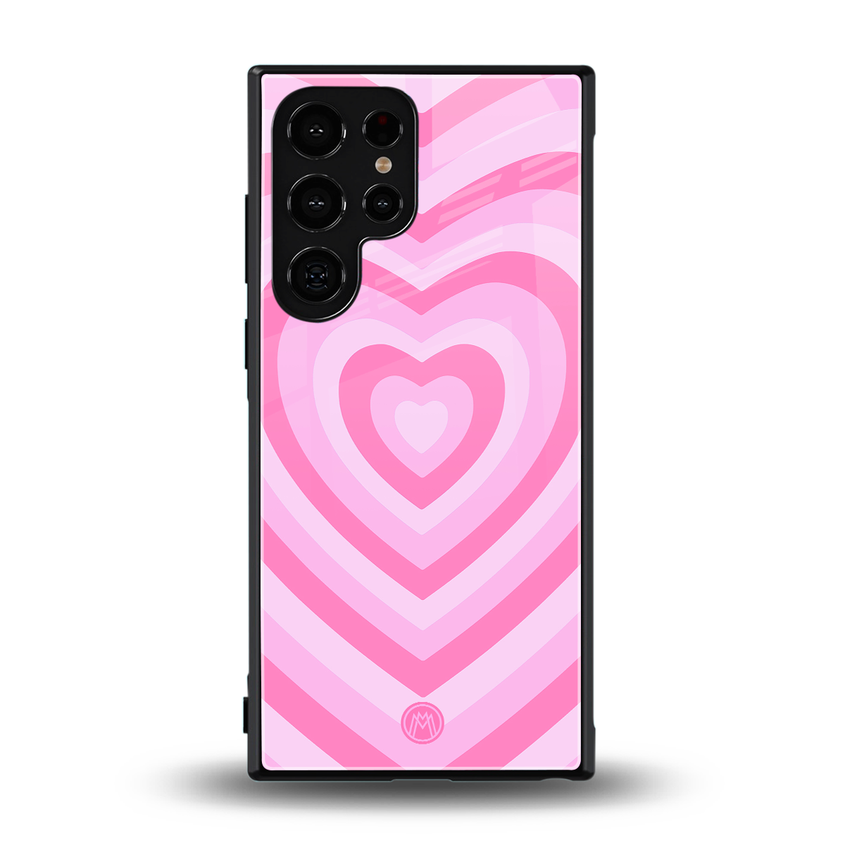 y2k pink hearts aesthetic back phone cover | glass case for samsung galaxy s24 ultra