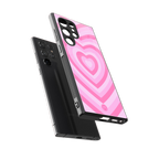 y2k pink hearts aesthetic back phone cover | glass case for samsung galaxy s23 ultra
