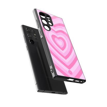 y2k pink hearts aesthetic back phone cover | glass case for samsung galaxy s23 ultra