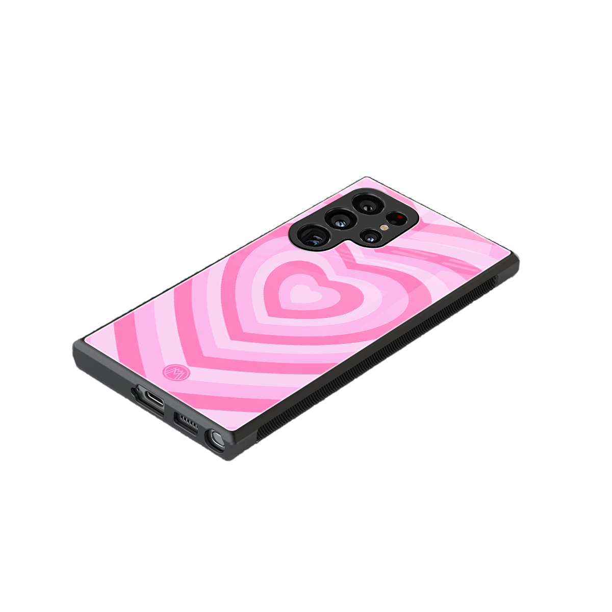 y2k pink hearts aesthetic back phone cover | glass case for samsung galaxy s24 ultra