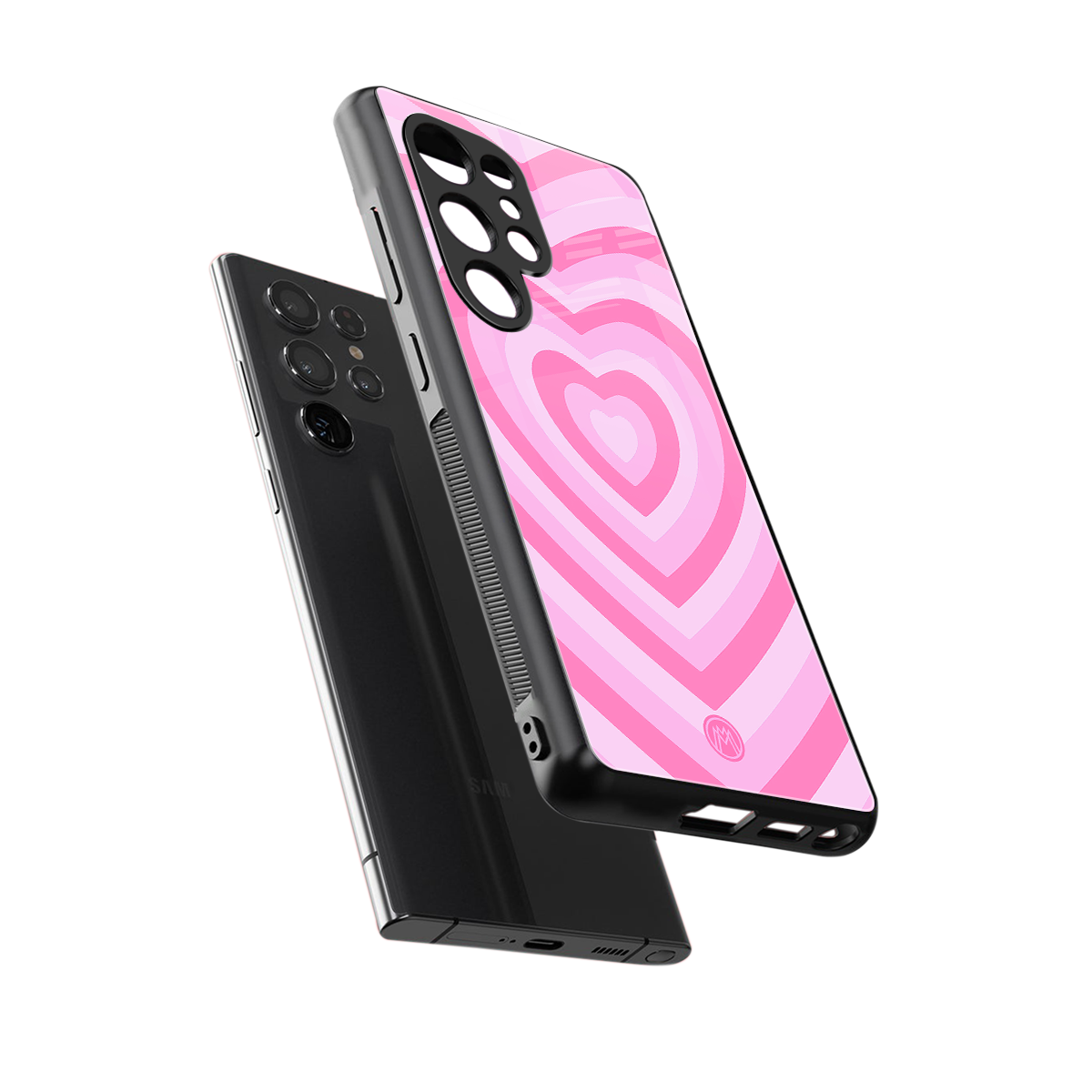 y2k pink hearts aesthetic back phone cover | glass case for samsung galaxy s25 ultra