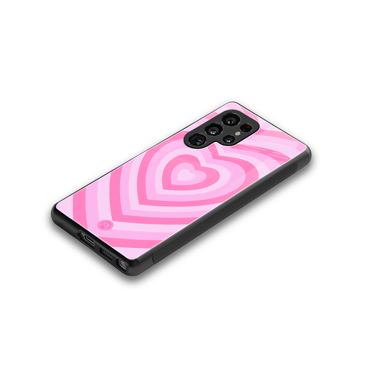 y2k pink hearts aesthetic back phone cover | glass case for samsung galaxy s25 ultra
