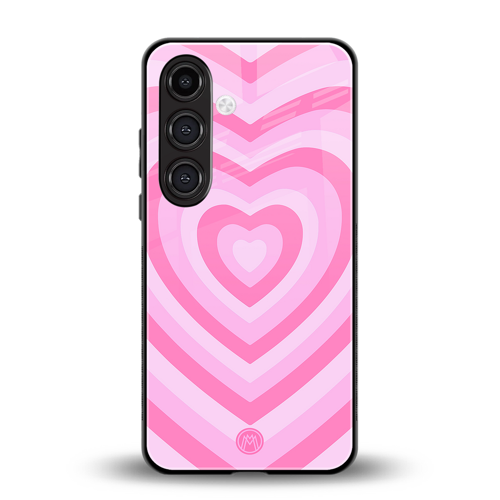 y2k pink hearts aesthetic back phone cover | glass case for samsung galaxy s24 fe