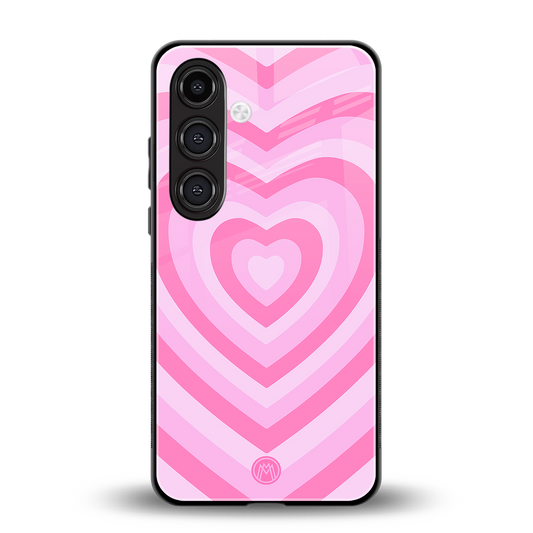 y2k pink hearts aesthetic back phone cover | glass case for samsung galaxy s24 fe
