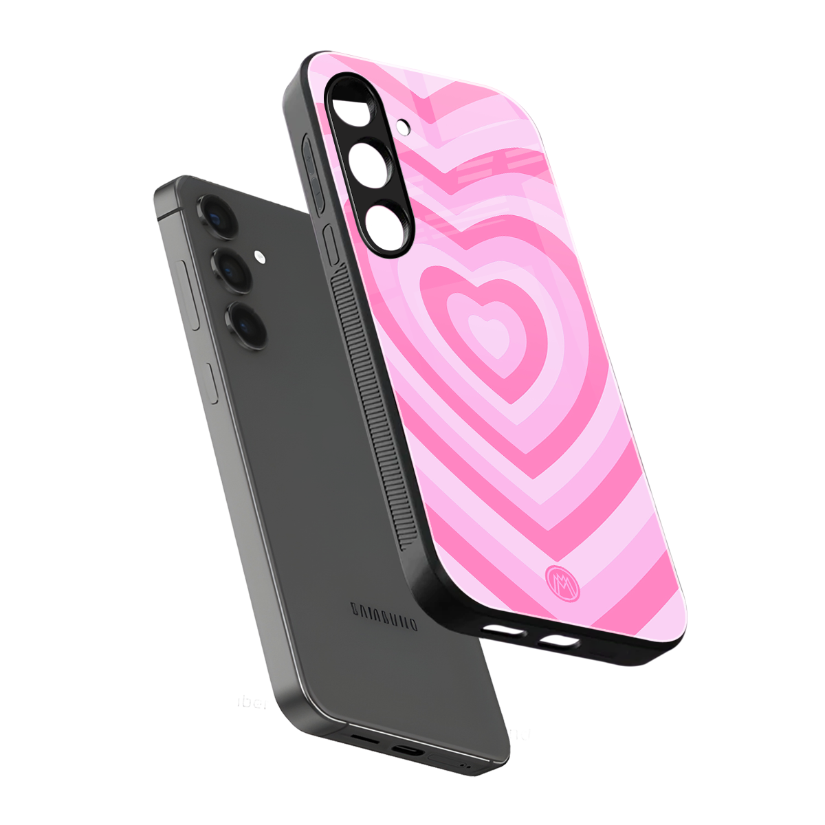 y2k pink hearts aesthetic back phone cover | glass case for samsung galaxy s23
