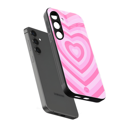 y2k pink hearts aesthetic back phone cover | glass case for samsung galaxy s23