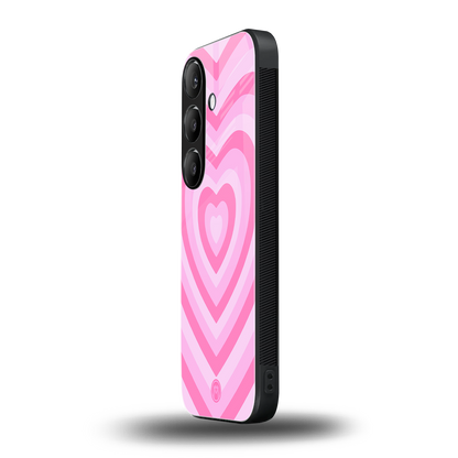 y2k pink hearts aesthetic back phone cover | glass case for samsung galaxy s23