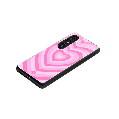 y2k pink hearts aesthetic back phone cover | glass case for samsung galaxy s23