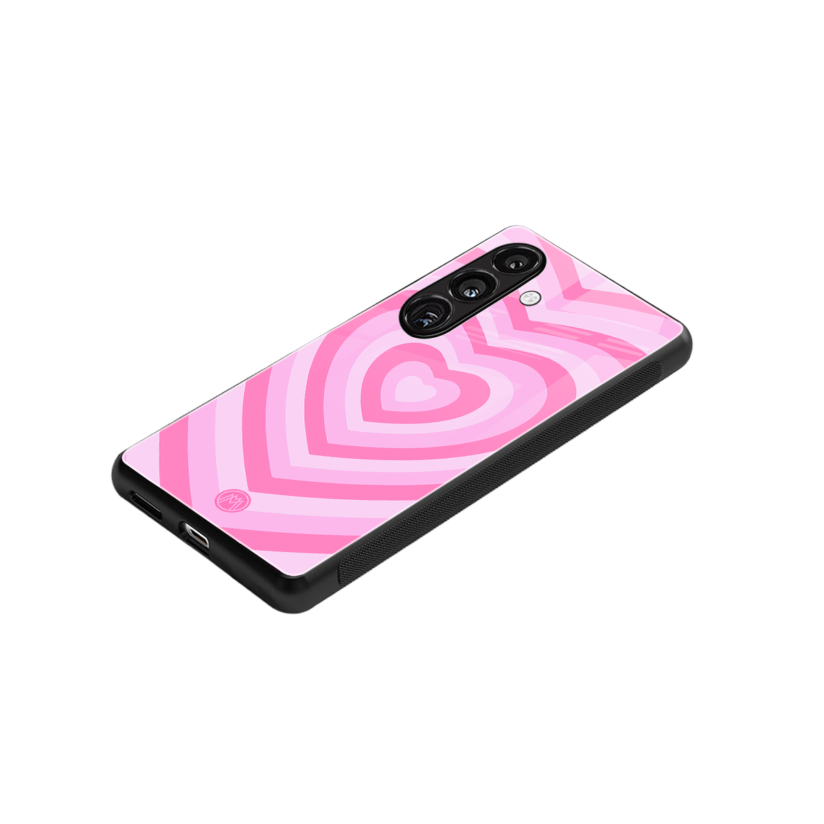 y2k pink hearts aesthetic back phone cover | glass case for samsung galaxy s25