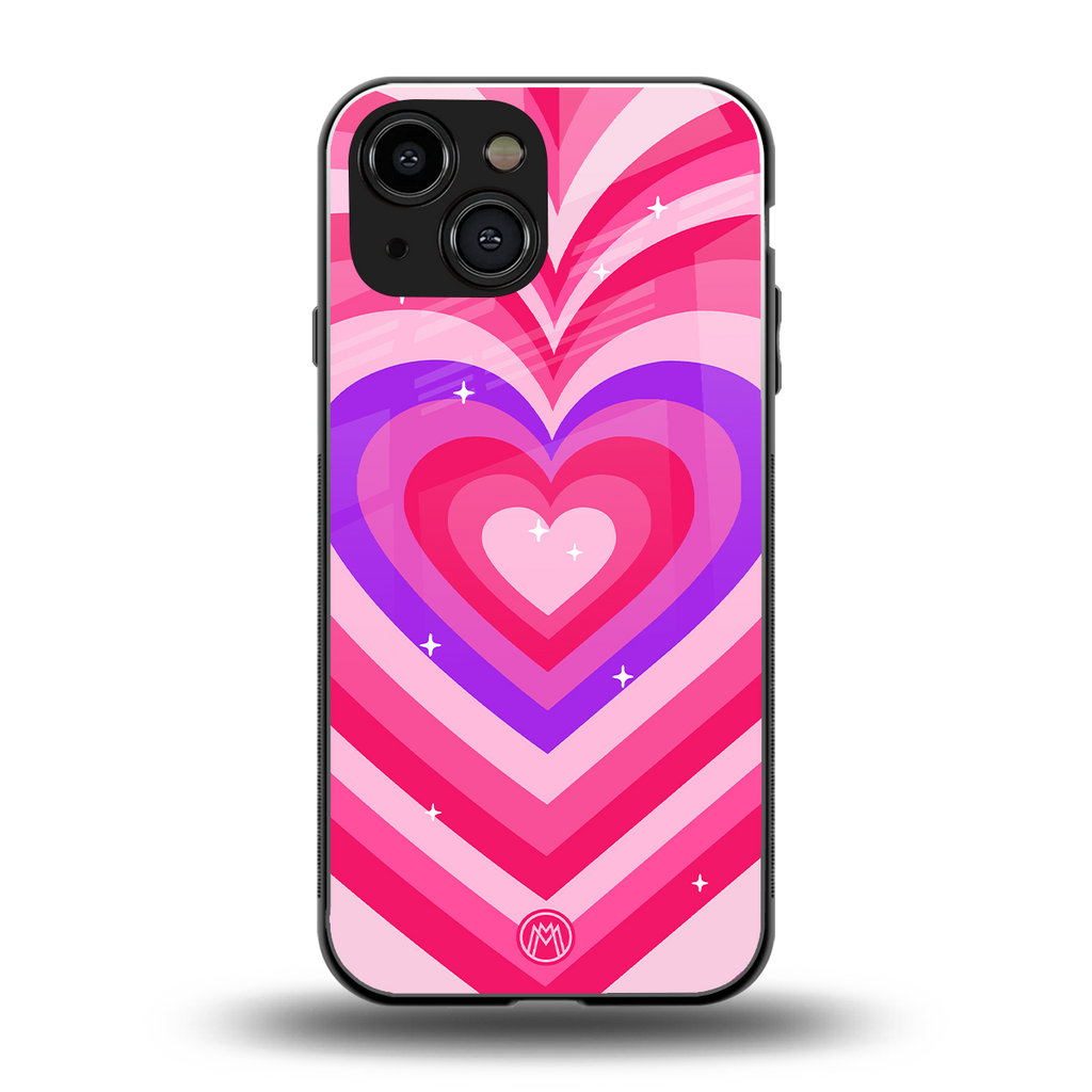 y2k pink hearts berrybomb edition back phone cover | glass case for iphone 13 mini