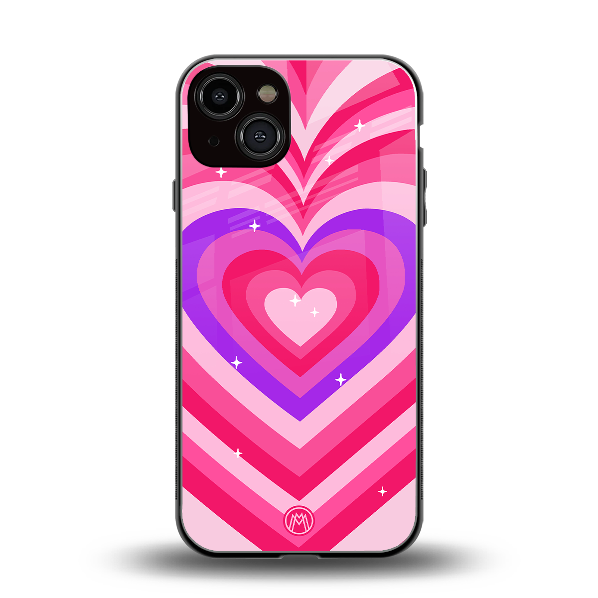 y2k pink hearts berrybomb edition back phone cover | glass case for iphone 13