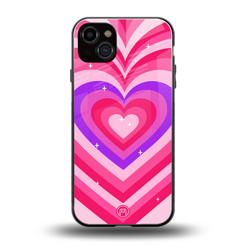 y2k pink hearts berrybomb edition back phone cover | glass case for iphone 14 plus
