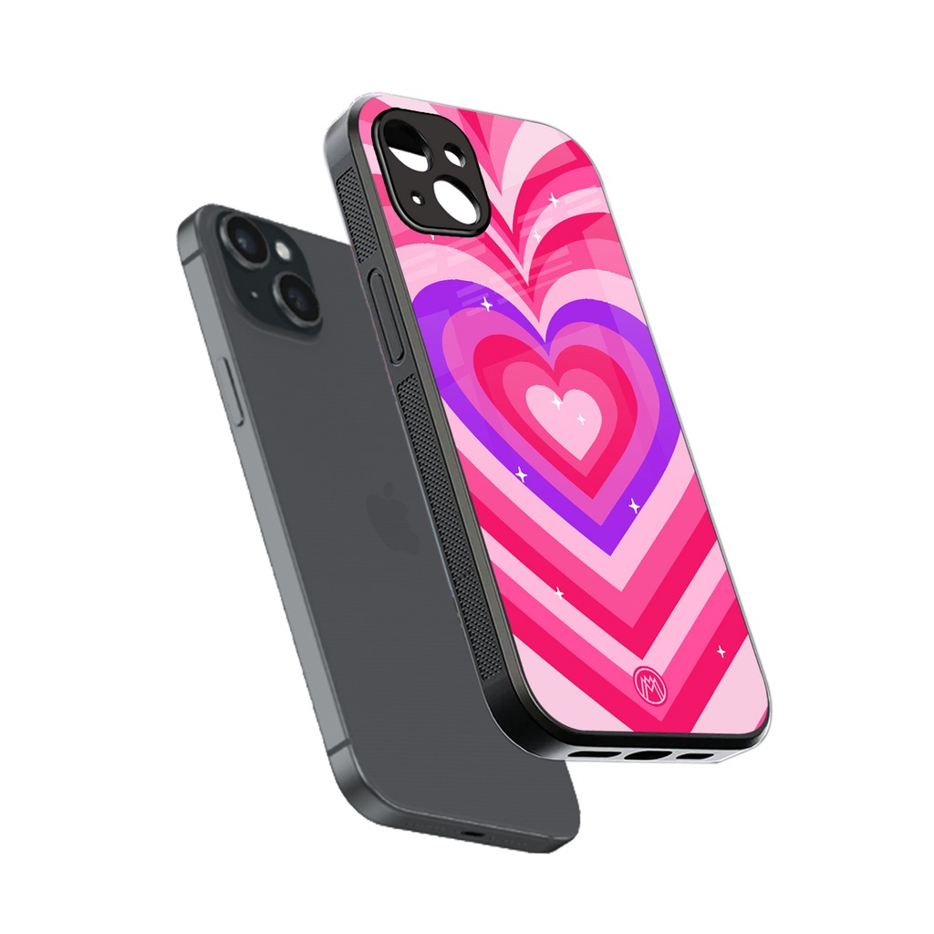 y2k pink hearts berrybomb edition back phone cover | glass case for iphone 14 plus