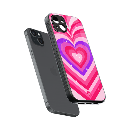 y2k pink hearts berrybomb edition back phone cover | glass case for iphone 14 plus