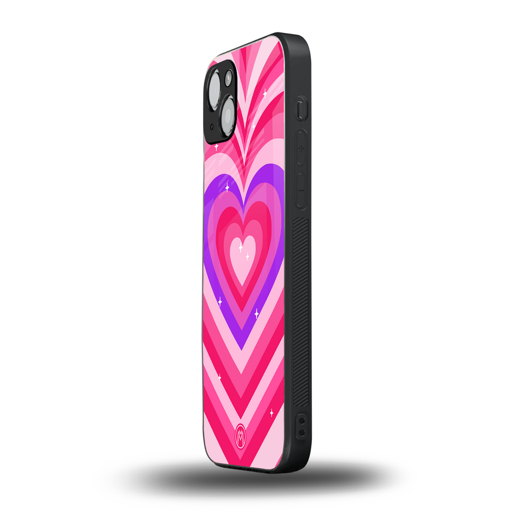 y2k pink hearts berrybomb edition back phone cover | glass case for iphone 15 plus