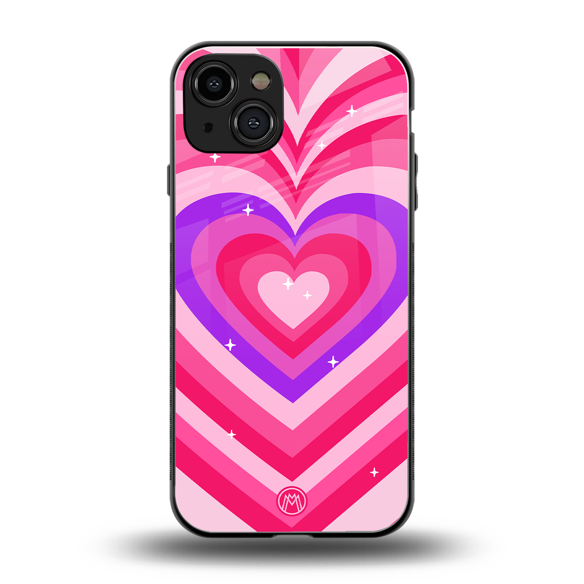 y2k pink hearts berrybomb edition back phone cover | glass case for iphone 14