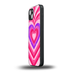 y2k pink hearts berrybomb edition back phone cover | glass case for iphone 14