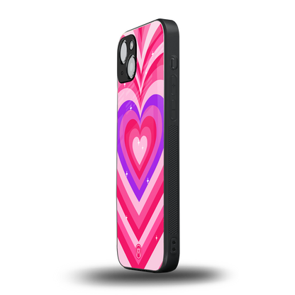 y2k pink hearts berrybomb edition back phone cover | glass case for iphone 14
