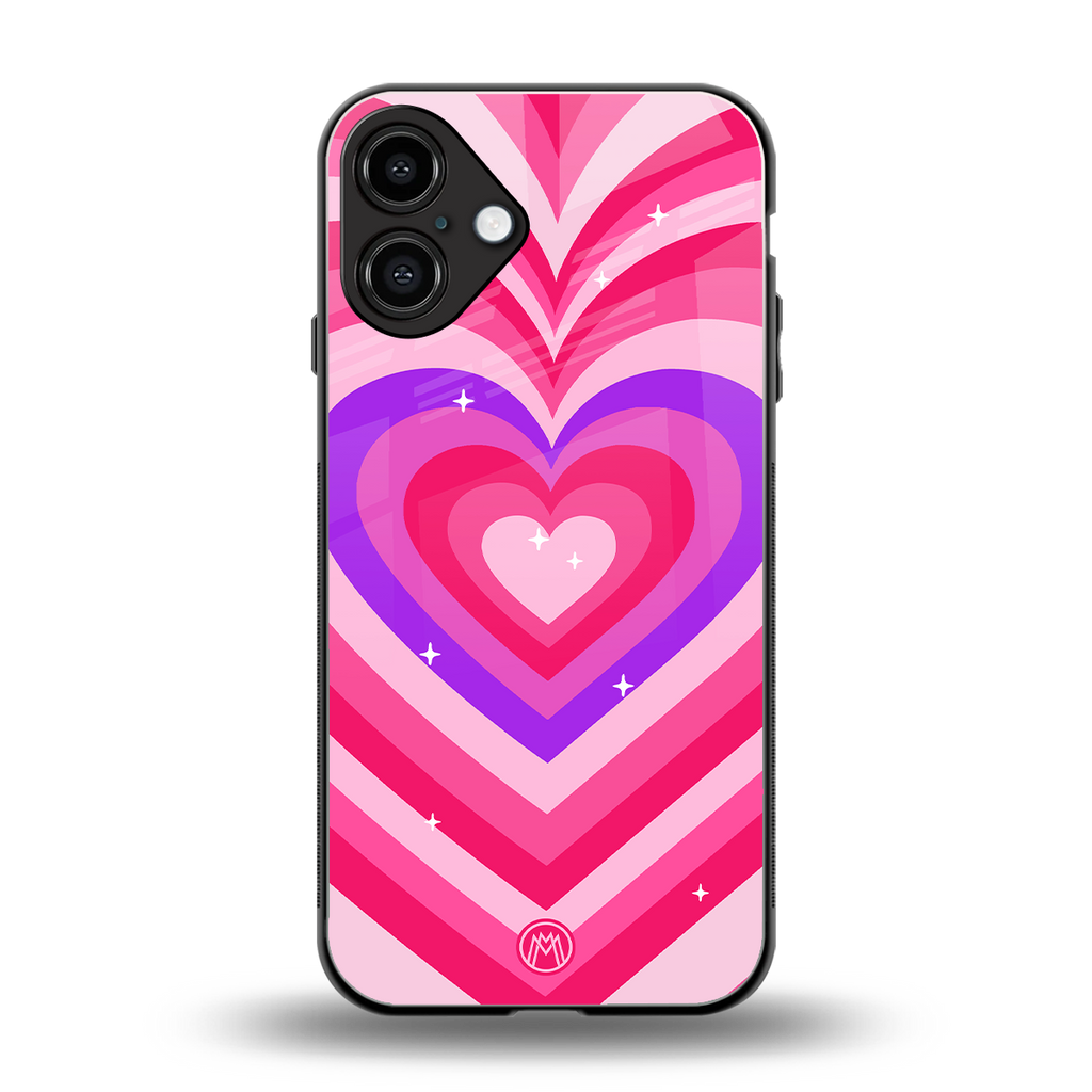 y2k pink hearts berrybomb edition back phone cover | glass case for iphone 16 plus
