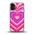 y2k pink hearts berrybomb edition back phone cover | glass case for iphone 16 plus
