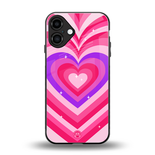 y2k pink hearts berrybomb edition back phone cover | glass case for iphone 16 plus