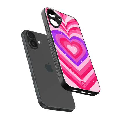y2k pink hearts berrybomb edition back phone cover | glass case for iphone 16 plus