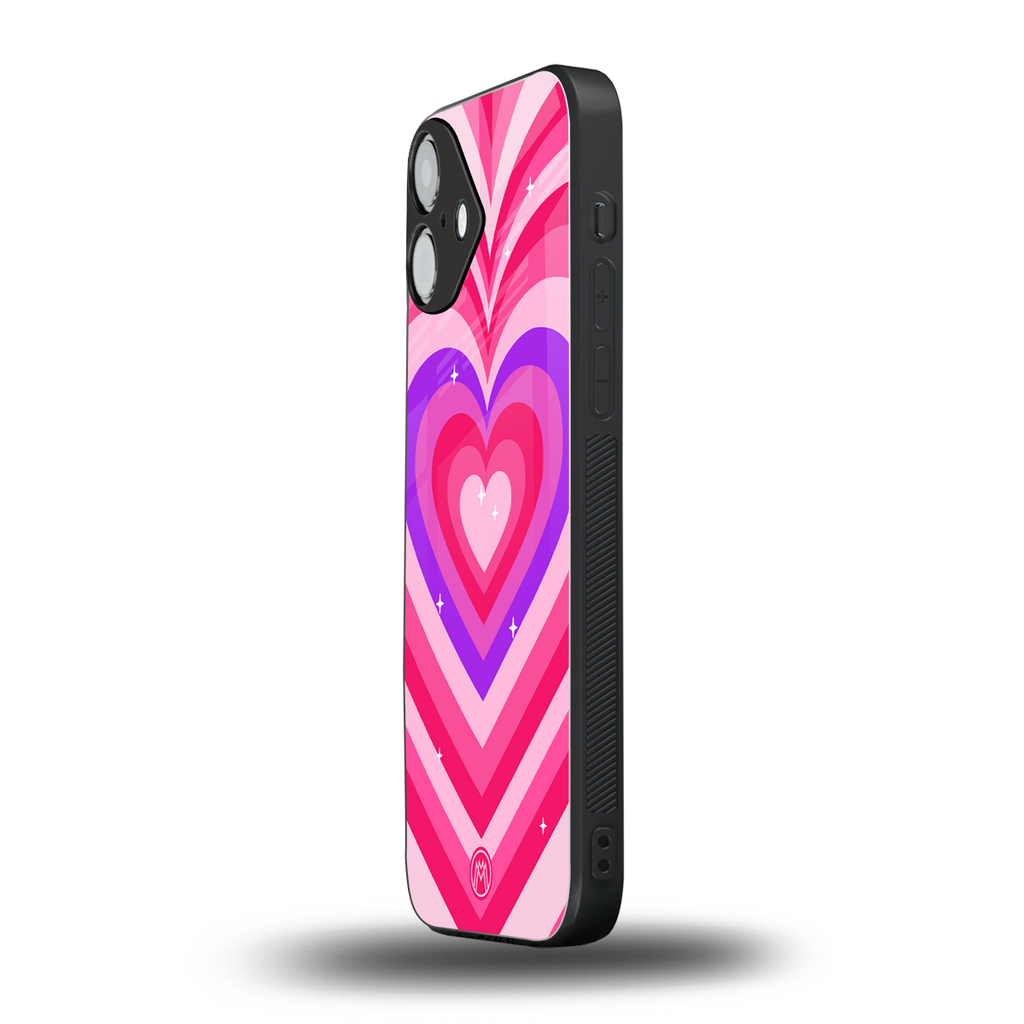 y2k pink hearts berrybomb edition back phone cover | glass case for iphone 16 plus