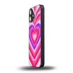 y2k pink hearts berrybomb edition back phone cover | glass case for iphone 16 plus