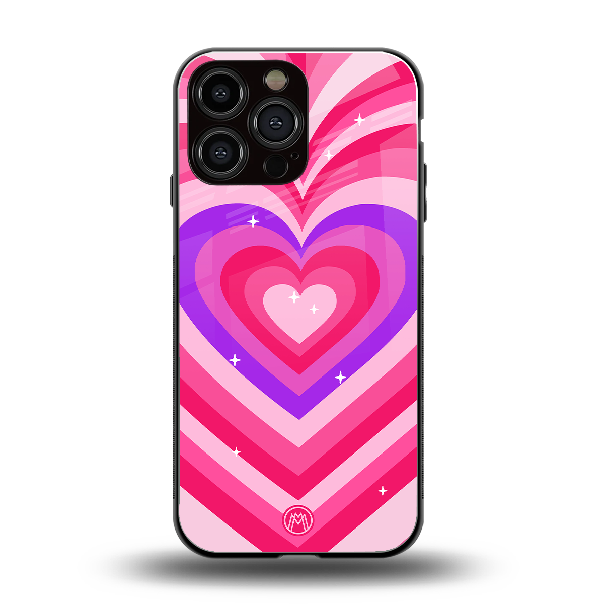 y2k pink hearts berrybomb edition back phone cover | glass case for iphone 16 pro max
