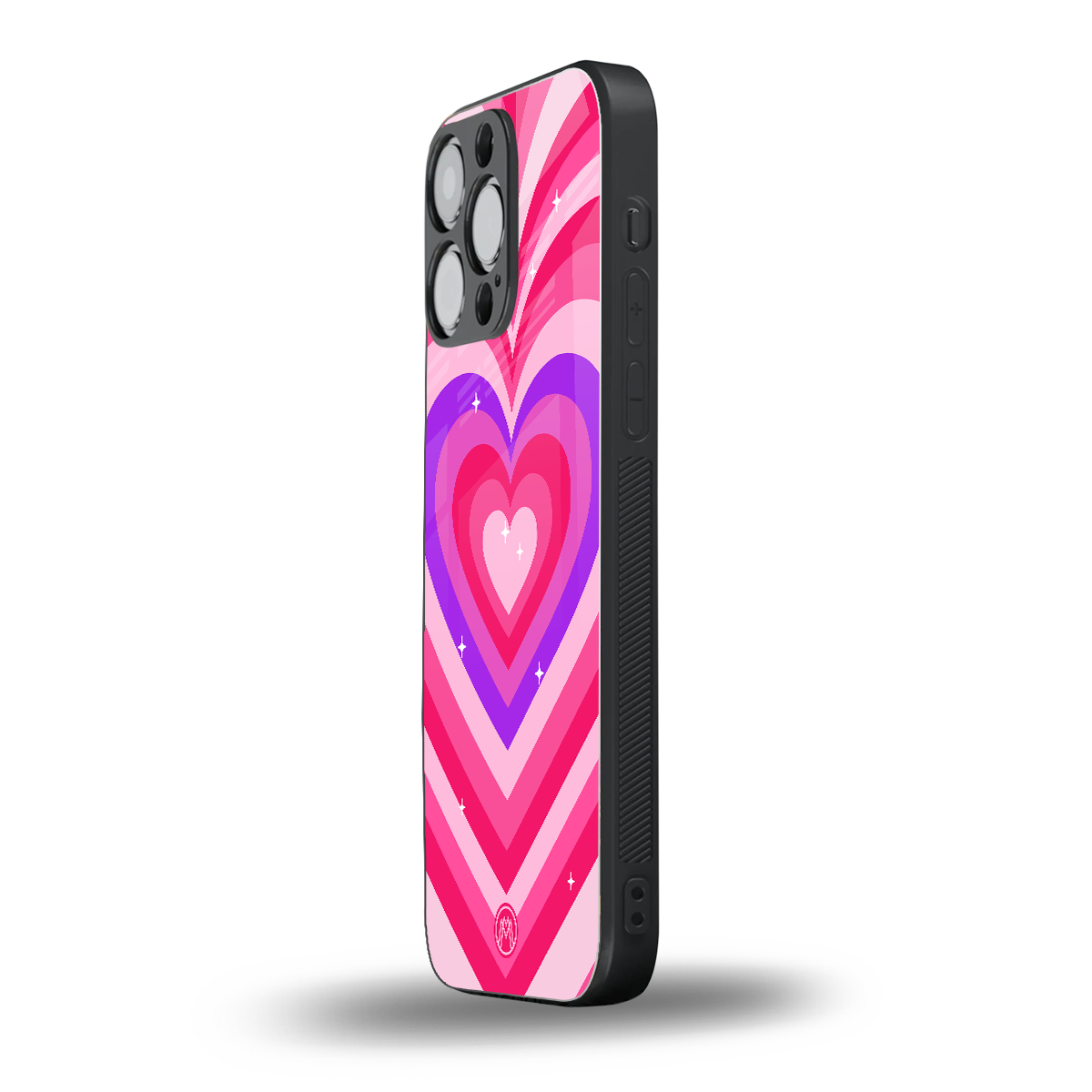 y2k pink hearts berrybomb edition back phone cover | glass case for iphone 16 pro max