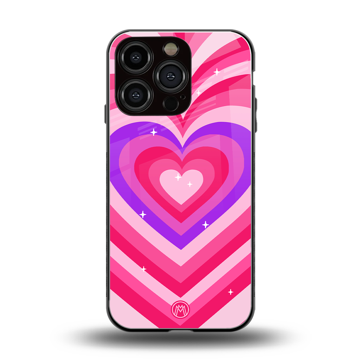 y2k pink hearts berrybomb edition back phone cover | glass case for iphone 16 pro