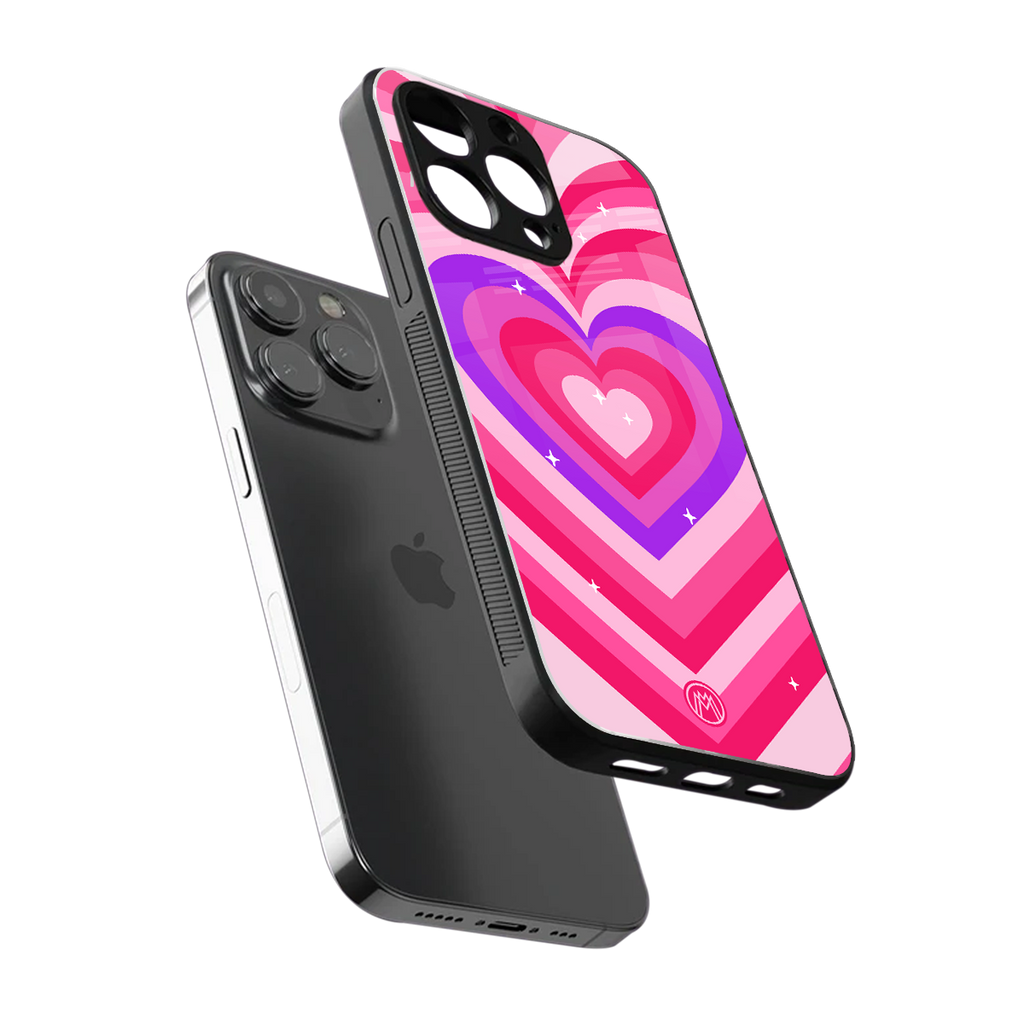 y2k pink hearts berrybomb edition back phone cover | glass case for iphone 16 pro