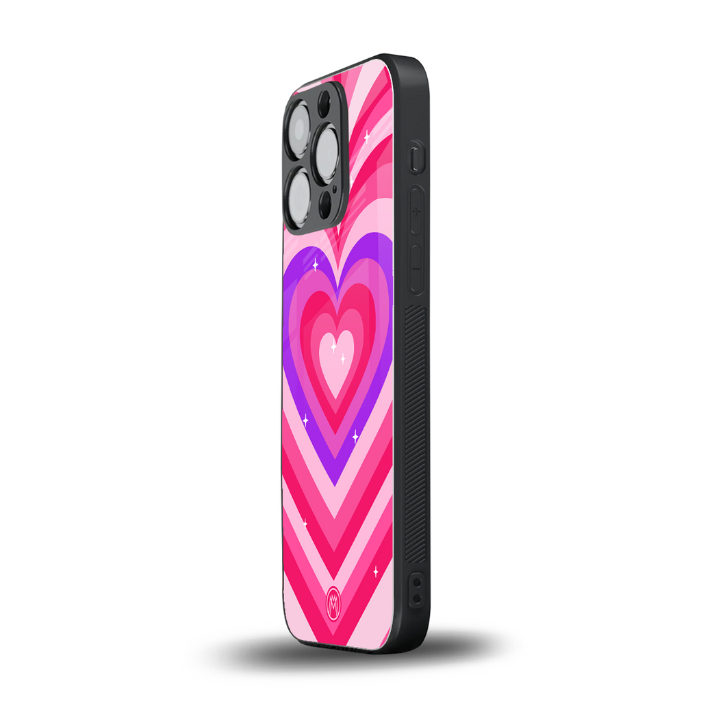 y2k pink hearts berrybomb edition back phone cover | glass case for iphone 16 pro