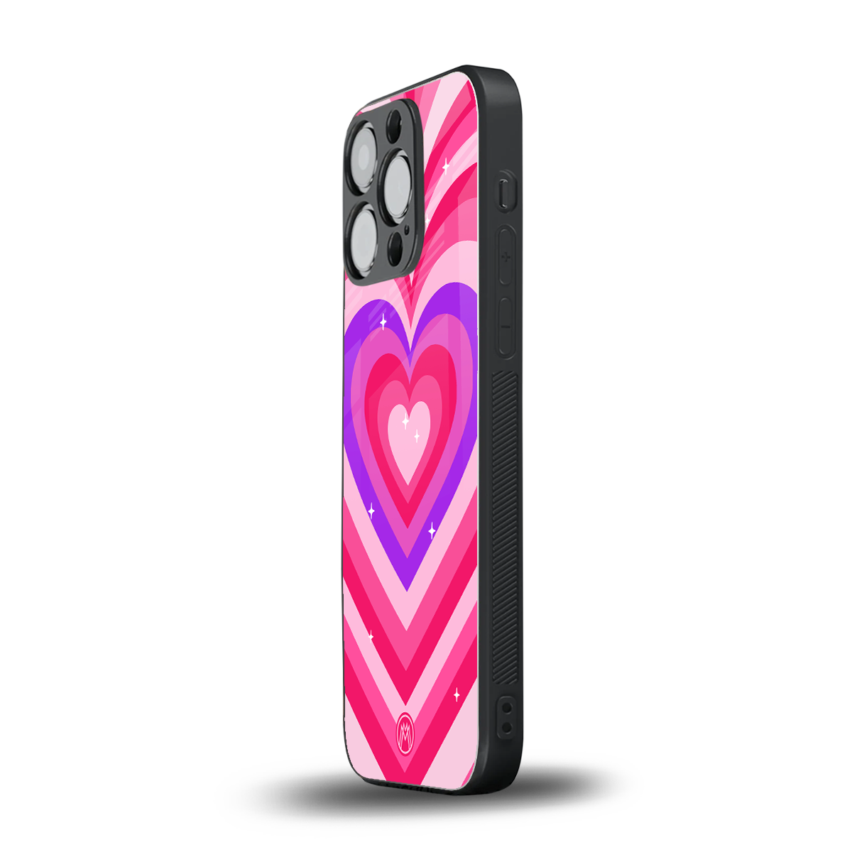 y2k pink hearts berrybomb edition back phone cover | glass case for iphone 16 pro