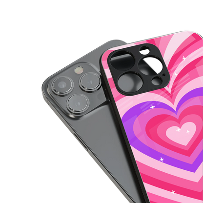 y2k pink hearts berrybomb edition back phone cover | glass case for iphone 14