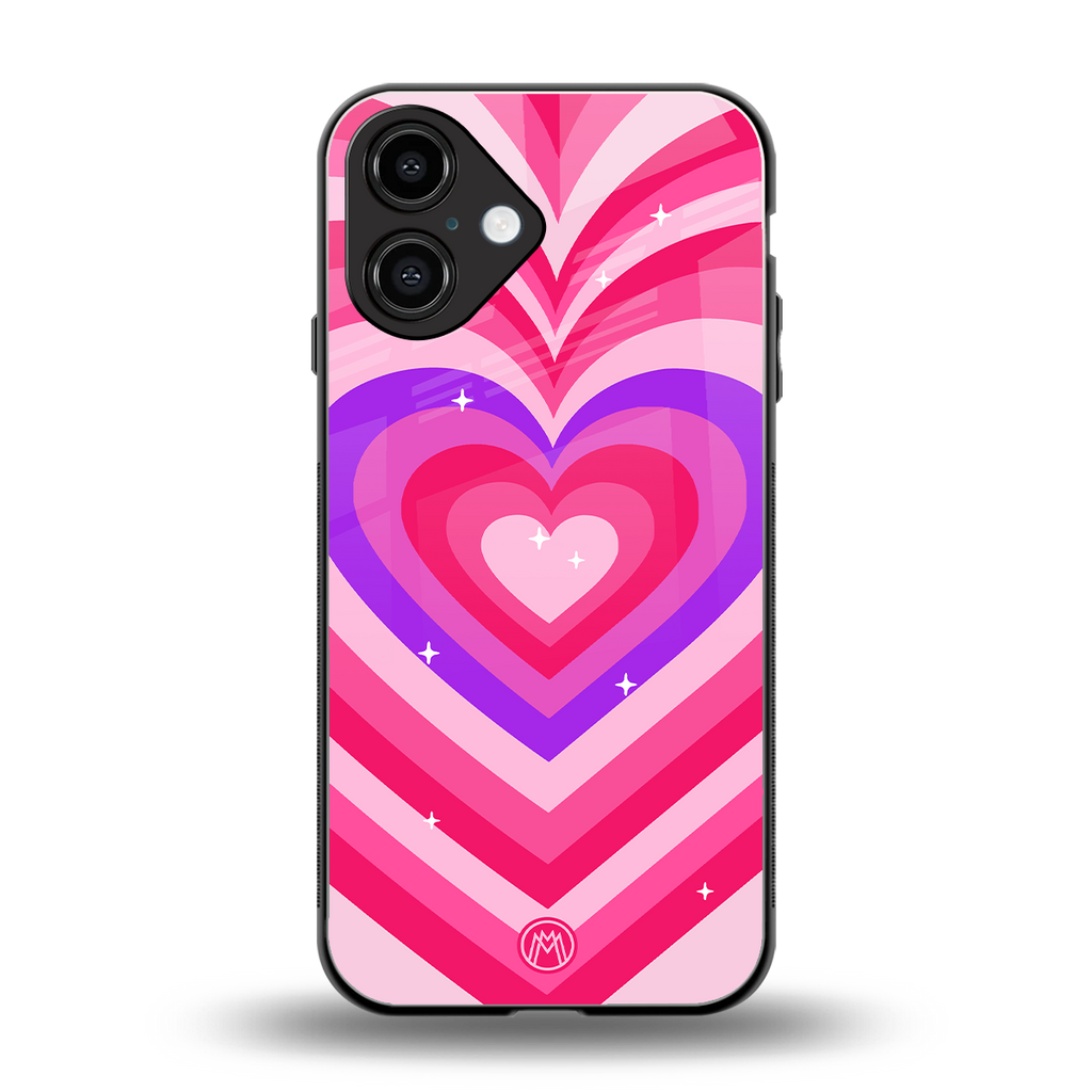 y2k pink hearts berrybomb edition back phone cover | glass case for iphone 16