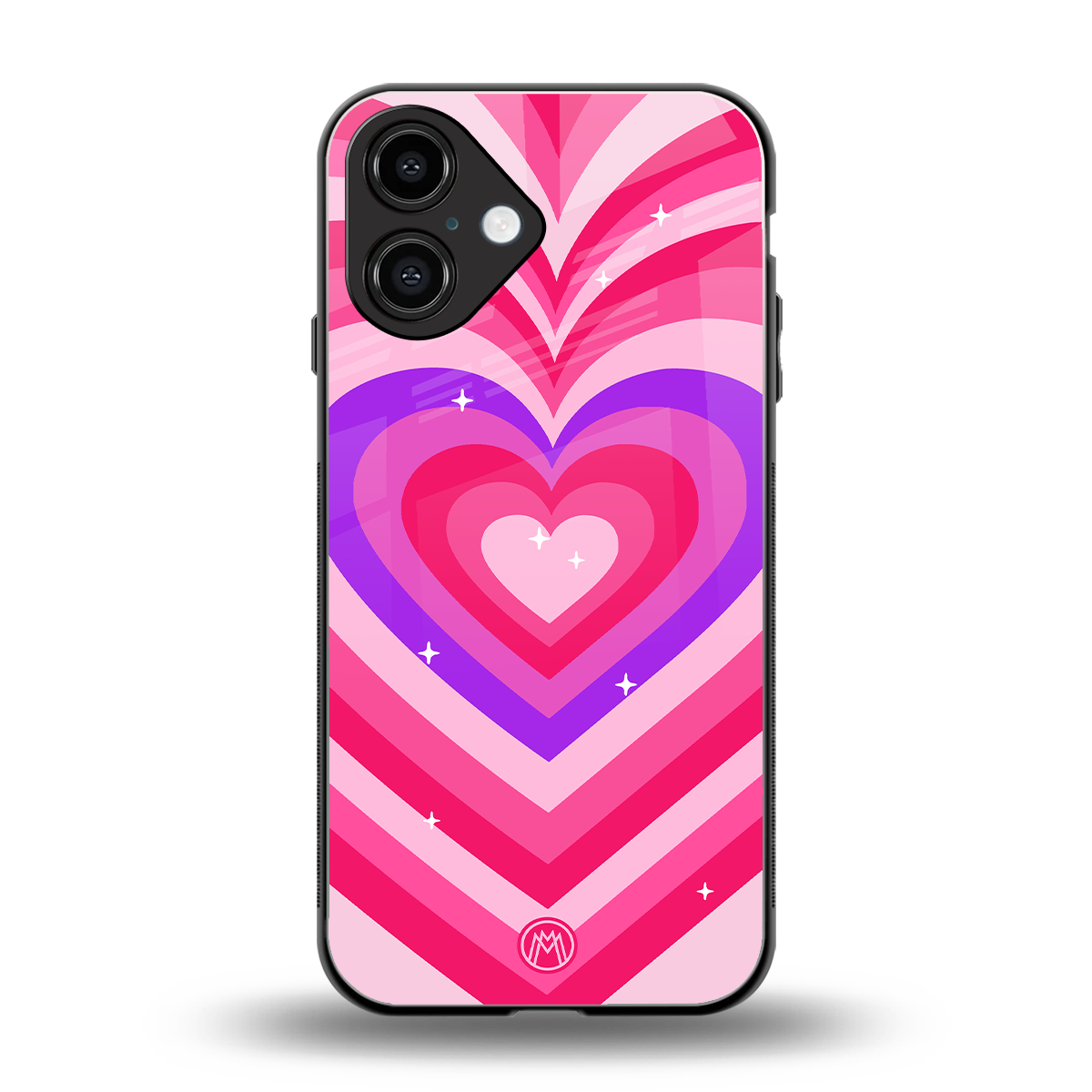 y2k pink hearts berrybomb edition back phone cover | glass case for iphone 16