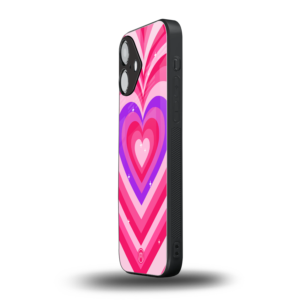 y2k pink hearts berrybomb edition back phone cover | glass case for iphone 16
