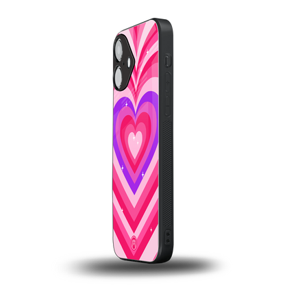 y2k pink hearts berrybomb edition back phone cover | glass case for iphone 16