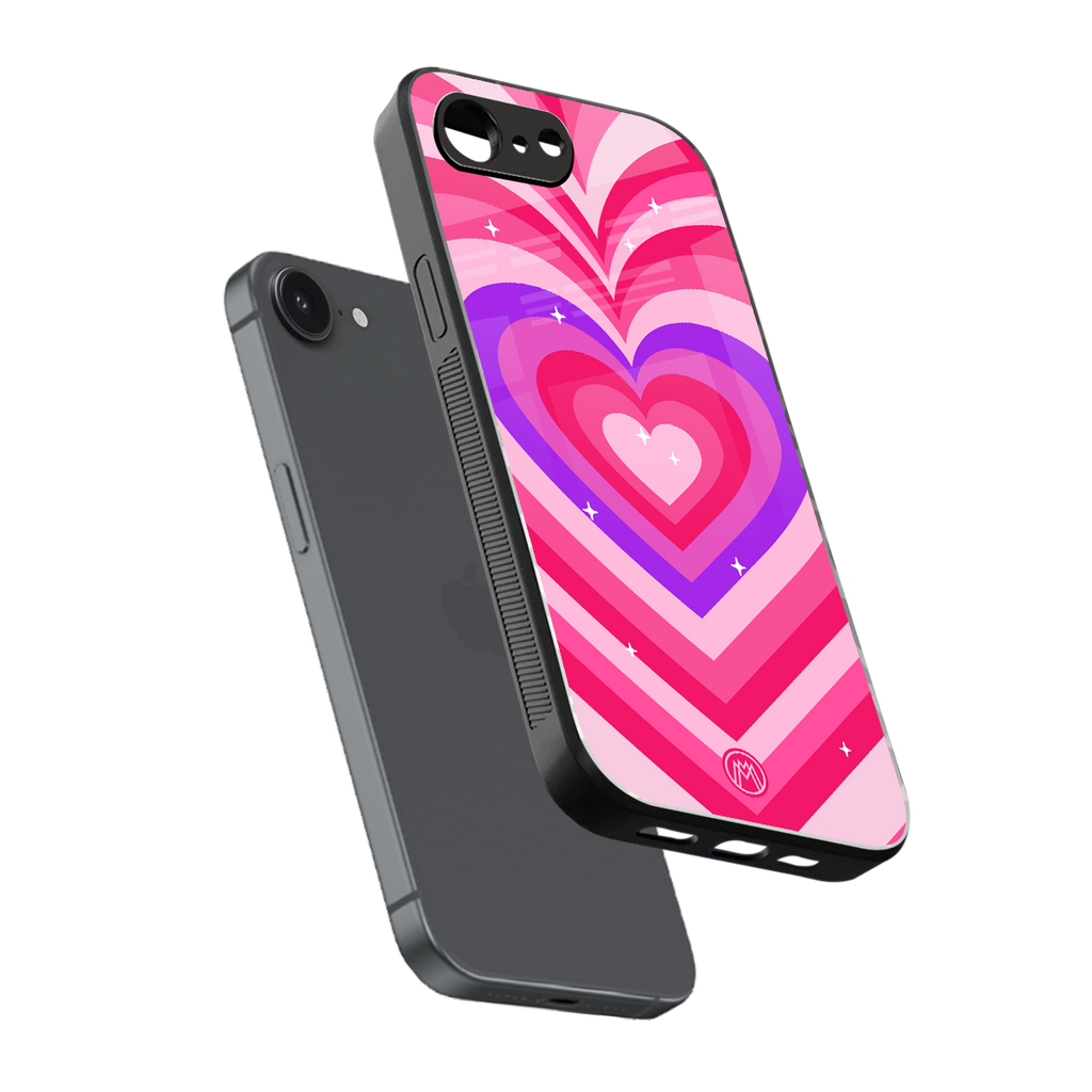 y2k pink hearts berrybomb edition back phone cover | glass case for iphone 16e
