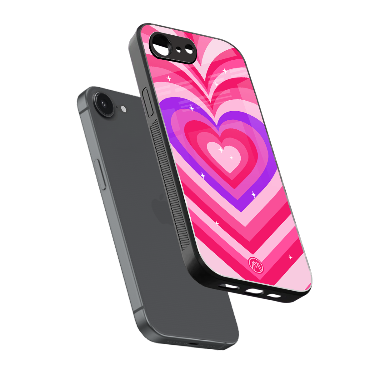 y2k pink hearts berrybomb edition back phone cover | glass case for iphone 16e