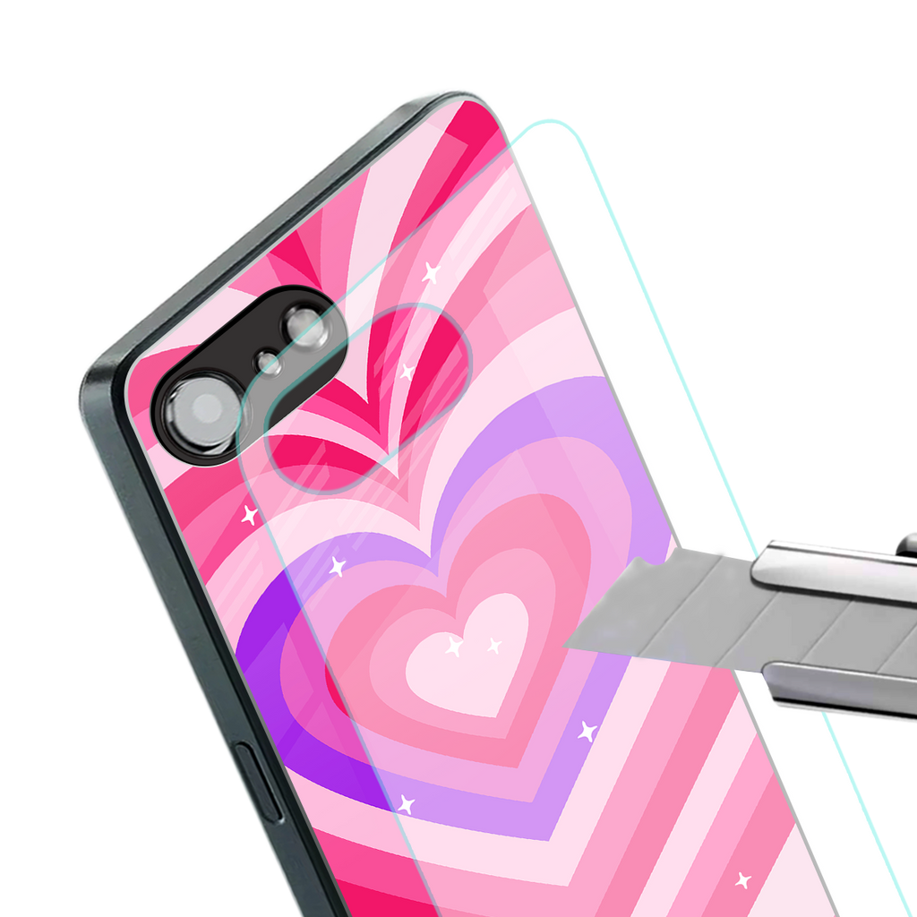 y2k pink hearts berrybomb edition back phone cover | glass case for iphone 16e