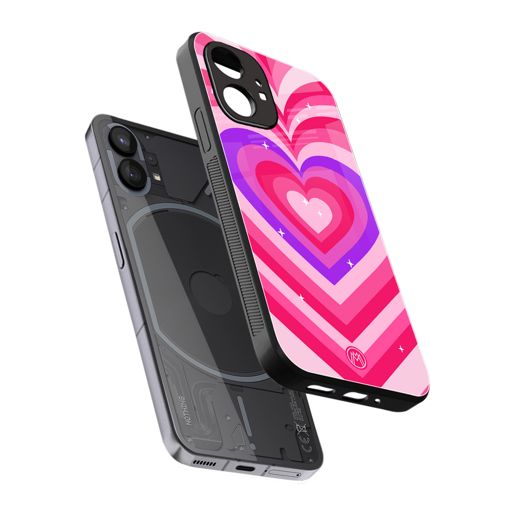 y2k pink hearts berrybomb edition back phone cover | glass case for nothing phone 1