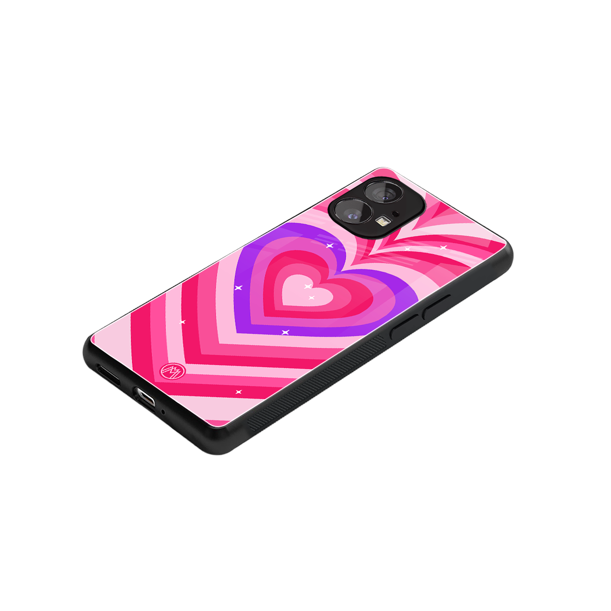 y2k pink hearts berrybomb edition back phone cover | glass case for nothing phone 1